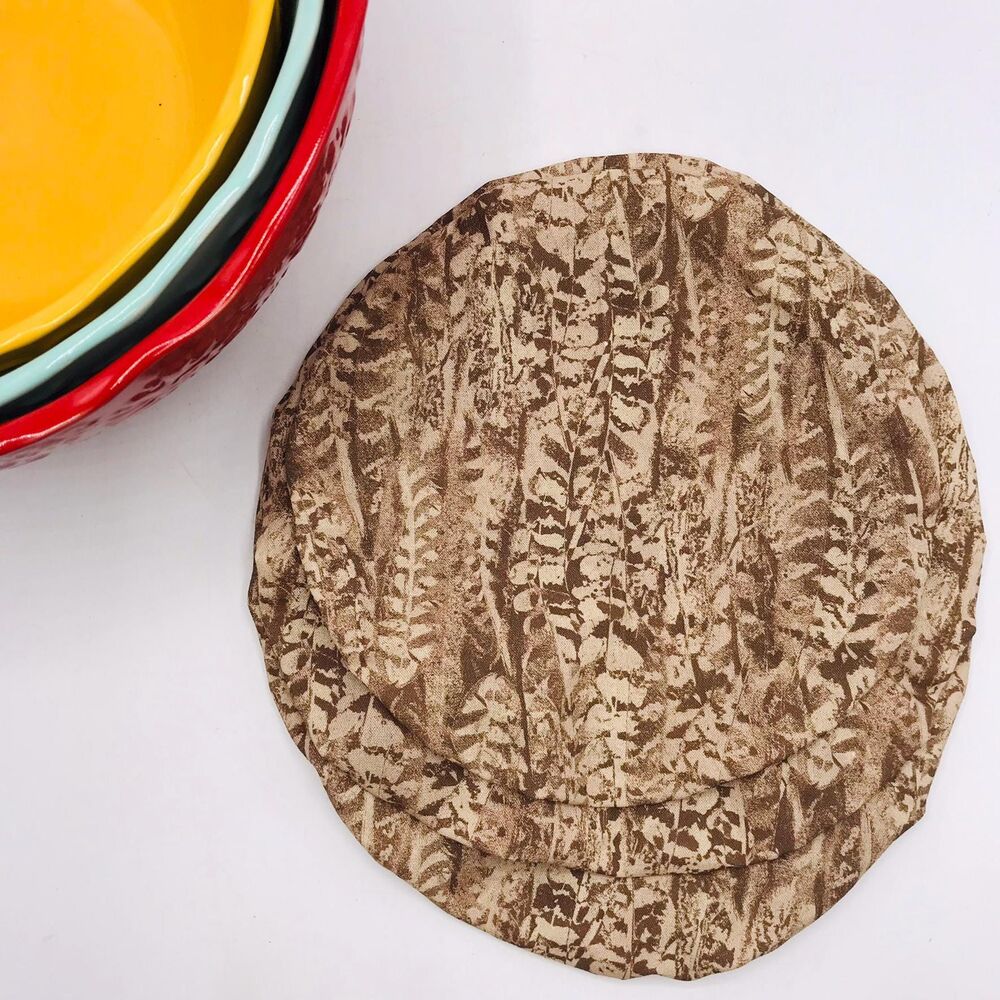 Cotton Bowl Cover For Sourdough, 3 Size Set, Reusable, Washable, Neutral Tan